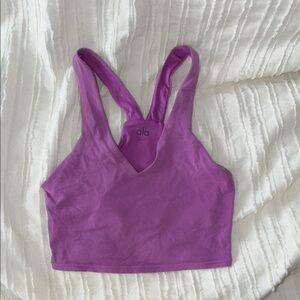 ALO Yoga Violet V-Neck Racerback Sports Bra